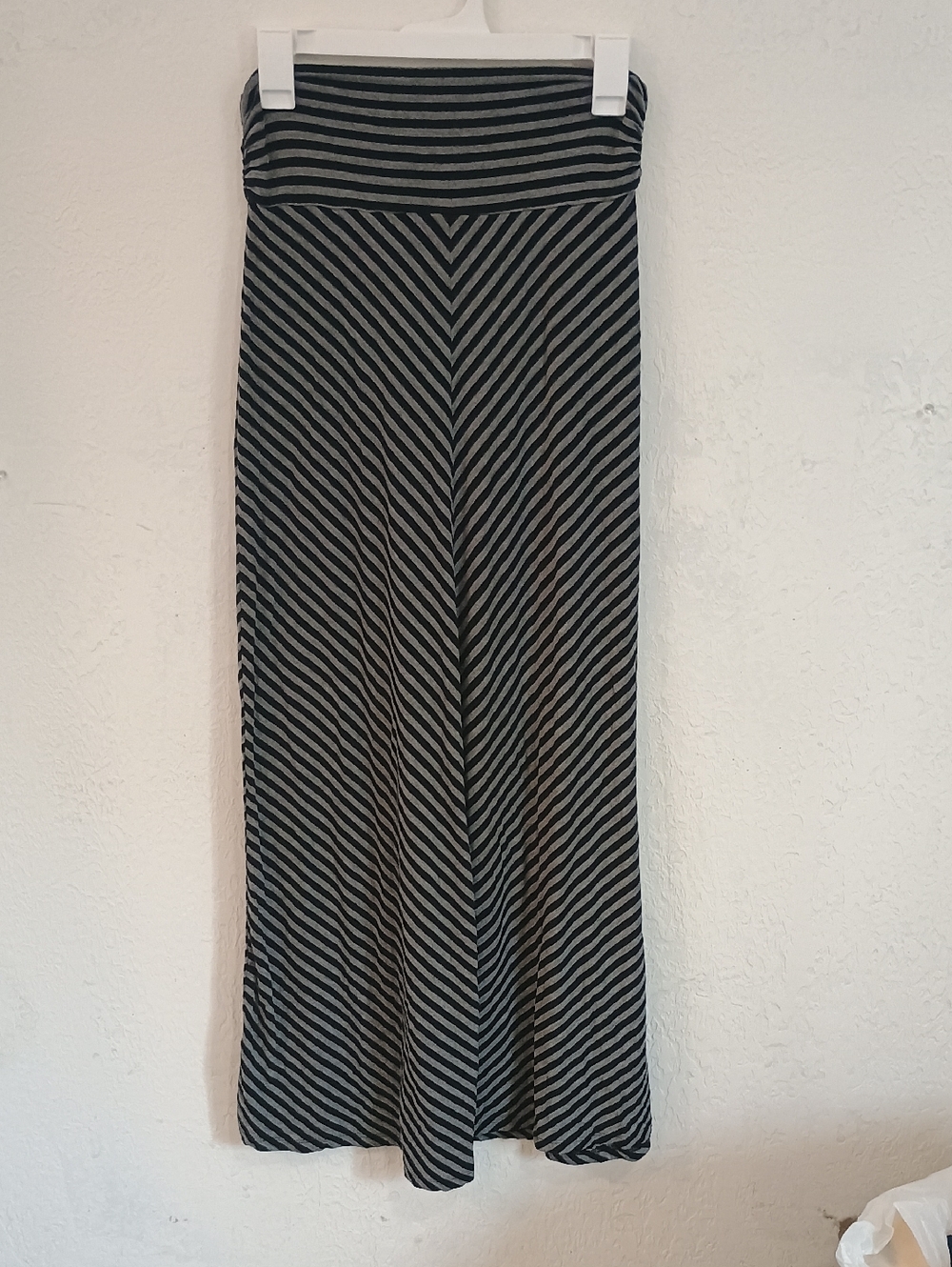 Merona Black and Gray Striped Maxi Skirt